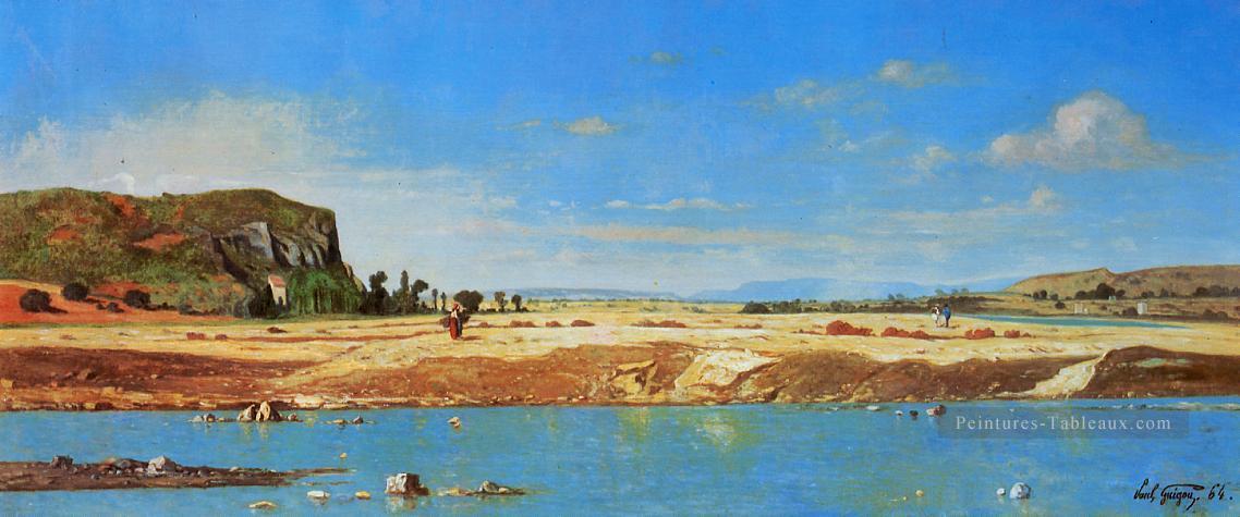 Les rives du paysage de la Durance Paul Camille Plage de Guigou Peintures à l'huile